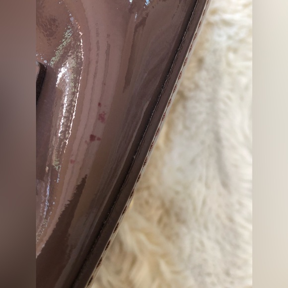 Dooney & Bourke Patent Leather Small Brenna Satchel Dark Brown Strap - Picture 15 of 15